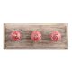 Dark Pink Leaf Floral Ceramic Wooden Hooks